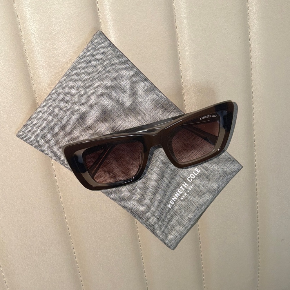 Kenneth Cole Dark Brown Rectangular Sunglasses - image 1